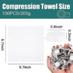 BigOtters 100PCS Compressed Towel, Disposable Compressed Towel Tablets, Bulk Coin Tissues, Portable Mini Compressed Camping Towels for Travel Home and Outdoor Activities