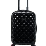 Rockland Quilt Hardside Expandable Spinner Wheel Luggage, Black, 3-Piece Set (20/24/28)