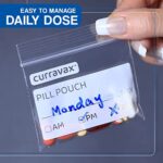 CURRAVAX Pill Bags for Travel Pack of 125- BPA Free 3 x 2.75 inch Pill Pouch – Pill Pouches for Medicine with Write on Label –Clear Ziplock Pill Baggies for Medicine Organizer