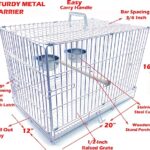 Two Size, Durable Metal Travel or Veterinary Collapsable Parrot Bird Carrier Cage