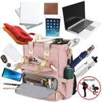 FALANKO Laptop Backpack for Women,Teacher Doctor Nurse Work Purse Bag for 15.6 Inch Laptop, Wide Open Bookbag With USB Charging Port RFID Anti Theft Pocket, Large Water Resistant Travel Backpack