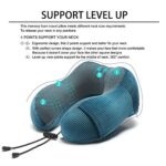 Memory Foam Neck Pillow with 360-Degree Head Support Lightweight Comfortable Travel Airplane Pillow with Storage Bag for Sleeping, Traveling,Car, Train, Bus and Home Use(Blue)