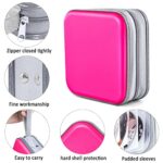 CD Case, Bivisen DVD Case Wallet Holder Binder 48 Capacity CD/DVD Cases Storage Holder Binder Organizer Wallet Book for Car Home Travel (Hot Pink)