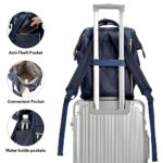 Kah&Kee Leather Backpack Diaper Bag Laptop Travel Doctor Teacher Bag For Women Man (Navy II)