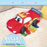 Buckle Toys – Bullet Racecar – Develop Fine Motor Skills – Sensory Learning Activity Toys – Toddler Plane Travel Essential