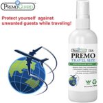 Travel Bed Bug & Mite Killer Spray by Premo Guard 3 oz – Child & Pet Safe – Fast Acting – Stain & Odor Free – Best Protection – Carryon Bag Approved