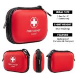 Mini First Aid Kit – 120 Piece Small Waterproof Hard Shell Medical Kit for Car, Home, Office, Travel, Camping, Sports, Outdoor, School – Emergency First Aid Supplies and Survival Kit