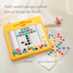 Magnetic Doodle Board for Kids & Toddlers, Magnetic Drawing Board with Magnet Pen & Beads, Magnetic Dot Art, Montessori Educational Preschool Toy, Travel Toys for 3+ Years Old Boys Girls(8.1″x 8.1″)