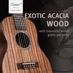 Caramel – 30″ 6 String Acacia KOA Guitalele CB207G Beginner Travel Guitar Gigbag Kit