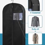 KIMBORA 43″ Suit Bags for Closet Storage and Travel, Gusseted Hanging Garment Bags for Men Suit Cover With Handles for Clothes, Coats, Jackets, Shirts（3 Packs）