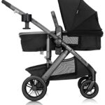 Evenflo Pivot Suite Travel System with LiteMax Infant Car Seat with Anti-Rebound Bar Dunloe Black