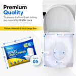 Traletry Toilet Seat Covers Disposable Flushable Travel Pack of 50 XL-Disposable Toilet Seat Covers Biodegradable Paper Liners Protectors for Kids Adults-Essential Travel Accessories Camping Airplane