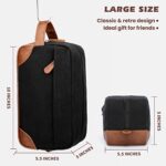 Vorspack Toiletry Bag Hanging Dopp Kit for Men Water Resistant Canvas Shaving Bag with Large Capacity for Travel- Black