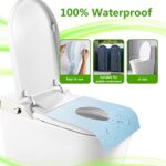 TenFans Toilet Seat Covers Disposable (40 Pcs) Waterproof – XL Disposable Toilet Seat Covers Travel Size for Potty Training in Public Restrooms – Airplane Travel Essentials for Kids and Adults