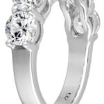 Amazon Collection Platinum-Plated Sterling Silver 7-Stone Ring made with Infinite Elements Cubic Zirconia (3 cttw), Size 7