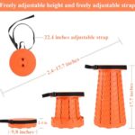 2023 Upgraded-Portable Collapsible Folding Stool, Retractable Telescoping Foldable Camping Stool for Adults for Outdoor Fishing Hiking Gardening Travel BBQ (All Orange)