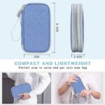 FYY Electronic Organizer, Travel Cable Organizer Bag Pouch Electronic Accessories Carry Case Portable Waterproof Double Layers All-in-One Storage Bag for Cable, Cord, Charger, Phone, Blue Pattern