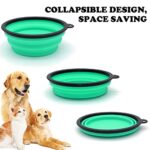 COLLAPSIBLE 2-Pack Medium Dog Travel Bowl, Collapsible Bowls for Dogs, Foldable Cat Water Bowl, Portable Pet Feeding Watering Traveling Dish (Orange & Light Green)
