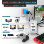 Switch Dock Charger for Nintendo Switch, Mirabox 36W Portable TV Docking Station with 4K@60Hz HDMI/USB2.0/PD USB-C Fast Charging Ports, Full-Featured USB-C to USB-C Cable Included