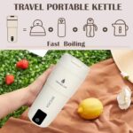 Electric Travel Kettle, Miicasa Portable Water Boiler with Temperature Control and LCD Display, Auto Shut-Off and Boil Dry Protection with Keep Warm Function, PBA free, 400ml Stainless Steel Kettle