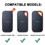 Lacdo Hard Carrying Case for SanDisk Extreme Pro/SanDisk Extreme Portable External SSD 500GB 1TB 2TB 4TB USB-C Solid State Drive EVA Shockproof Protective Storage Travel Bag, Black+Orange