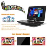 11.5″ Portable DVD Player with 9.5″ Swivel Screen, 5-Hours Rechargeable Battery,Car DVD Player,Support CD/DVD/SD Card/USB,Regions Free,Dual Speakers, Black…