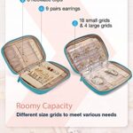 BAGSMART Jewelry Travel Organizer Case Transparent Jewelry Storage Book Ring Binder Jewelry Bags Clear Booklet Zipper Pouch Bag for Necklaces, Earrings, Rings, Bracelets, Teal