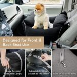 Lesure Small Dog Car Seat for Small Dogs – Waterproof Dog Booster Seat for Car with Storage Pockets, Clip-On Safety Leash and Thickened Memory Foam Filling, Pet Travel Carrier Bed Up to 25lbs, Black