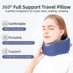 napz Travel Neck Pillow Memory Foam Neck Support, Cervical Pain Relief Contoured Pillows with Washable Cover & Adjustable Clasp for Traveling, Sleeping, Airplane, Car, Office