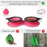 WINSEE Collapsible Dog Bowls Water, Portable Travel Pet Food Feeding Cat Bowl, Foldable Expandable Cup Dish with No Spill Non-Skid Silicone Mat, Free Carabiner for Traveling, Hiking, Camping
