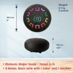 TAMBÚ Steel Tongue Drum in G Major. 8 inch metallic percussion instrument with 11 notes. Handpan Perfect for beginners. Travel Bag, Music Book, Drumsticks (Matt Black)