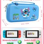 Xinocy Carrying Case for Nintendo Switch/Switch OLED Travel Carry Cases for Teen Kids Boys Girls Cute Kawaii Girly Cartoon Portable Hard Shell Covers Pouch Storage Bag for Nintendo Accessories,Blue