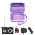 Carrying & Protective Case for Digital Camera, AbergBest 21 Mega Pixels 2.7″ LCD Rechargeable HD/Kodak Pixpro/Canon PowerShot ELPH 180/190 / Sony DSCW800 / DSCW830 Cameras for Travel – Purple