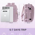 FALARK INC Carry on Travel Backpack for Women, Flight Approved 40L Personal Item Backpack with 2 Packing Cubes, Anti-theft Travel Bookbag for Weekender, College, Purple