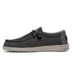 Hey Dude Men’s Wally Chambray Black Size 9 | Men’s Shoes | Men’s Lace Up Loafers | Comfortable & Light-Weight