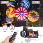 CUTELULY Video Camera Camcorder,HD 1080P 30FPS 36MP 270°Degree Rotation,16X Zoom Digital Camera, Night Vision Vlogging Camera for YouTube with External Microphone,Lens Hood, Remote Control, Stabilizer