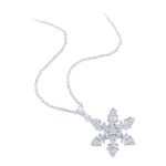 KATARINA Diamond Snowflake Pendant Necklace in Sterling Silver (1/20 cttw, G-H, I2-I3)