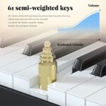 Soulmate Foldable Piano 61 Key Keyboard Piano Semi Weighted Keys Portable Electronic Piano, Bluetooth & MIDI, Bag Foldable Keyboard Piano for Beginner, Black