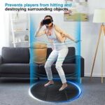 Foldable VR Mat – 39.5″ Round Large Mat, Non-Slip PU Floor Mat for Virtual Reality, Waterproof Game Accessories Determine Direction and Position, Prevents Players from Hitting Objects
