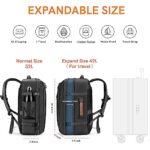 VGOAL Large Travel Backpack For Women Men, Carry On Backpack, 40L Travel Backpack Flight Approved Weekender Backpack Luggage Suitcase Backpack Expandable With 4 Packing Cubes