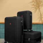 Widfre Luggage 3 Pieces Set Suitcase ABS with Spinner Wheels TSA Approved Hardshell Travel Lightweight(Black)
