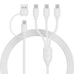 4 in 2 Multi Charging Cable for Apple Watch Charger,USB C Cable Universal Tra vel Charger with Lightning Type C Compatible with iPhone 15 14 13 iWatch Series 9/8/7/6/5/4/3/2/1 Galaxy S23 S22-4FT