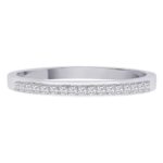 KATARINA Princess Cut Diamond Anniversary Wedding Band Stackable Ring in Sterling Silver (1/10 cttw, H-I, I2-I3) (Size-5)