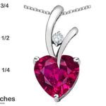 Star K Heart Shape 8mm Created Ruby Endless Love Pendant Necklace Sterling Silver