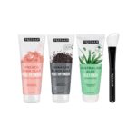 Freeman Exotic Facial Mask Blends Kit, Peel-Off & Jelly Masks, Cleansing, Pore-Clearing & Hydrating Facial Masks, For All Skin Types, Includes Silicone Mask Brush, Vegan & Cruelty-Free, 4 Piece Set