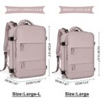 coowoz Large Travel Backpack For Women Men,Carry On Backpack,Hiking Backpack Waterproof Outdoor Sports Rucksack Casual Daypack travel essentials（Pink Purple）