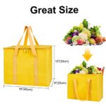 Travel Cooler Bag for Airplane Insulated Reusable Grocery, Zippered Top, XL – Shopping Bags for Groceries – Bags Insulated for Frozen Cold Hot Food Drinks – Insulated for Beach, Picnic Yellow