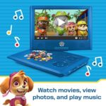 PAW Patrol 9″ Portable DVD Player with Matching Headphones and Carrying Bag, Compatible with CDs, DVDs, USB and SD Card, Swivel Screen