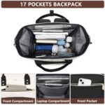 FOCDOD Backpack for Women, Fits 15.6 Inch Laptop Bag, Fashion Travel Work Anti-theft Bag, Business Computer Waterproof Backpack Purse, University Backpacks, Beige-Black-Brown
