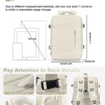 livbote Large Travel Backpack for Women Men, Lightweight Carry on Backpack Flight Approved, Waterproof Casual Daypack Backpacks with Shoe Compartment for Overnight Travel Mochila de viaje, Beige